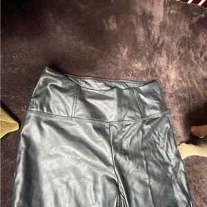 Polie and Lala faux leather pants stretchy and pull on with a high waist.